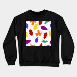 Leaves Pattern - Bold Colors with Pale Colors Behind Crewneck Sweatshirt